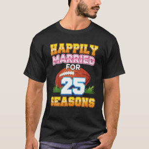 Camiseta Feliz Casamiento Por 25 Estaciones De Fútbol Años