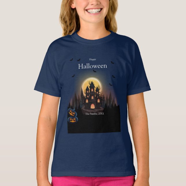 Camiseta Feliz Castillo de Halloween (Anverso)
