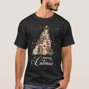 Camiseta Feliz Catmas Diseño de Navidad para Amante de Gato