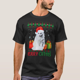 Camiseta Feliz Catmas Gato Feo Navidad Angora Turca Mamá