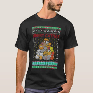 Camiseta Feliz Catmas Navidad Gato Árbol Gatito Árbol de Na