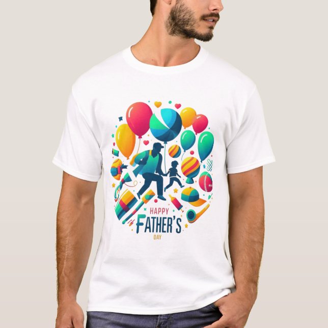 Camiseta Feliz celebración de globos del Día del Padre (Anverso)