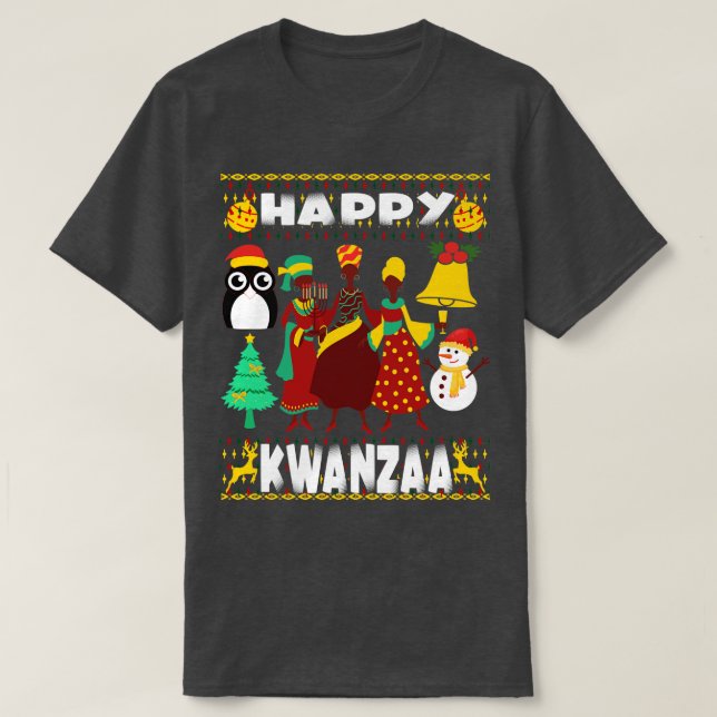 Camiseta Feliz celebración de Kwanzaa Cultura de la herenci (Diseño del anverso)