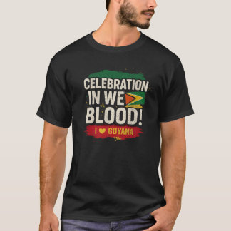 Camiseta Feliz celebración de la bandera de Guyana por la i
