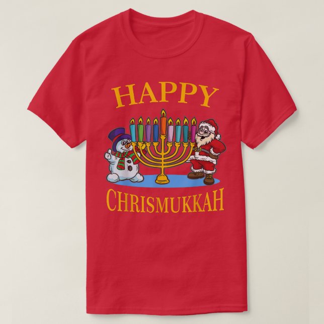 Camiseta Feliz celebración de los Navidades Chrismukkah - H (Diseño del anverso)