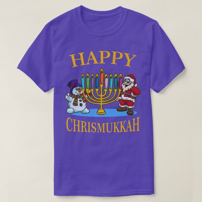 Camiseta Feliz celebración de los Navidades de Chrismukkah  (Diseño del anverso)