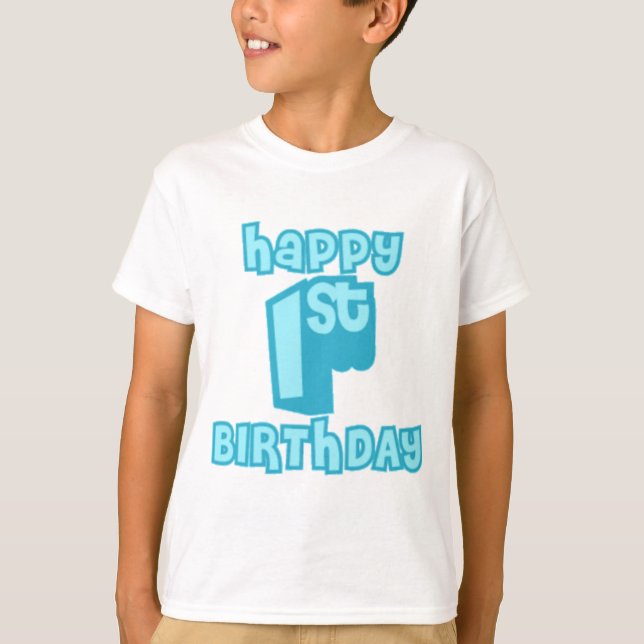 Camiseta Feliz Celebración del 1er Cumpleaños – Cumpleaños  (Anverso)