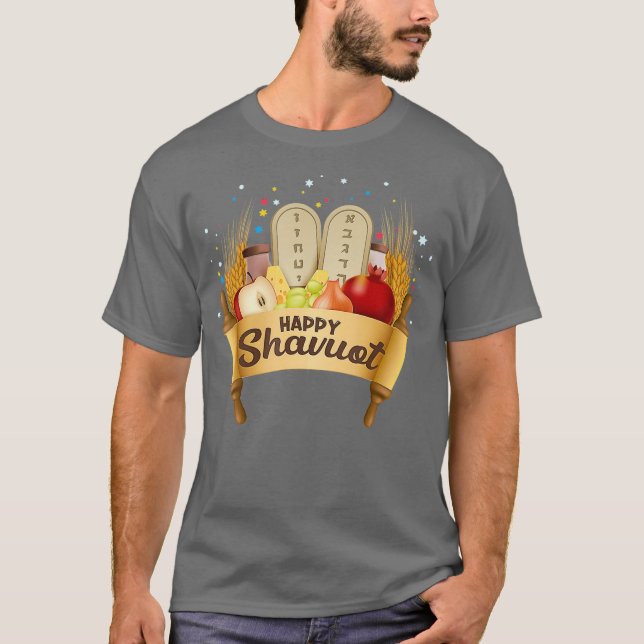 Camiseta Feliz celebración judía de Shavuot Judaísmo hebreo (Anverso)