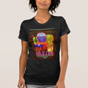Camiseta Feliz centro de Huevo de Pascua para primavera