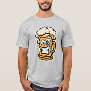 Camiseta Feliz Cerveza Mug, Ilustracion divertido