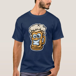 Camiseta Feliz Cerveza Mug, Ilustracion divertido
