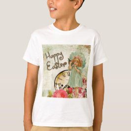 Camiseta feliz chica de Pascua