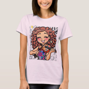 Camiseta Feliz Chica de violín Personalizado para amantes d