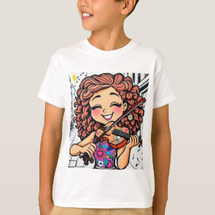Camiseta Feliz Chica de violín Personalizado para amantes d