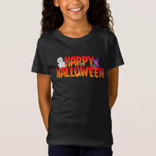 Camiseta Feliz Chica gráfico de Halloween