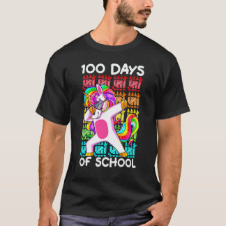 Camiseta Feliz chicas de 100 días de escuela haciendo Dabbi