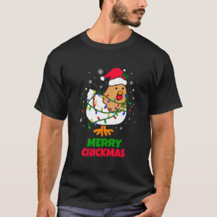 Camiseta Feliz Chickmas Sombrero Divertido de Santa Navidad