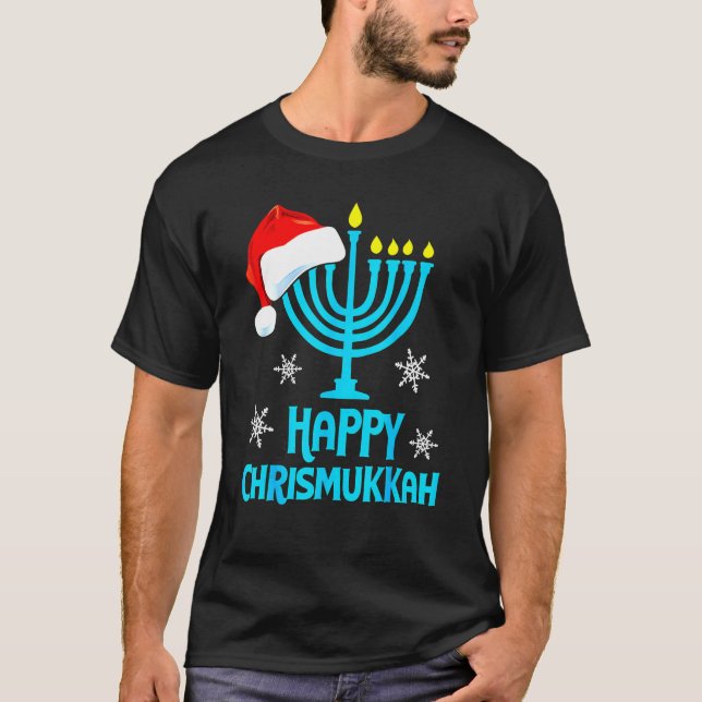 Camiseta Feliz Chrismukkah 2022 Felices Navidades de Hanukk (Anverso)