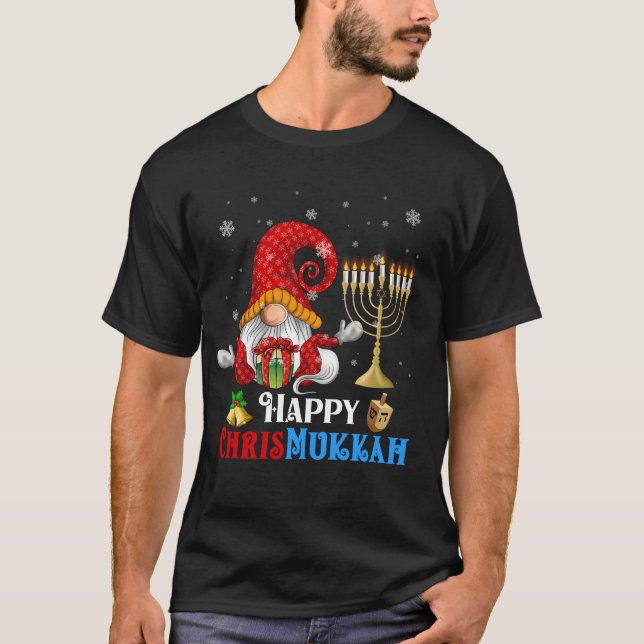 Camiseta Feliz Chrismukkah Gnome Navidades Hanukkah (Anverso)
