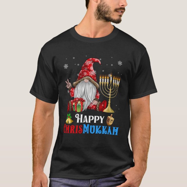 Camiseta Feliz Chrismukkah Gnome Navidades Hanukkah (Anverso)