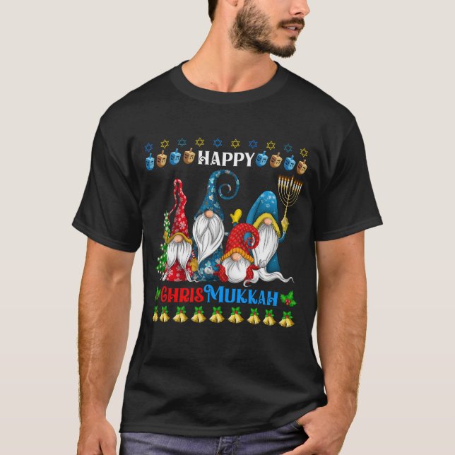 Camiseta Feliz Chrismukkah Gnomes Navidades Hanukkah (Anverso)