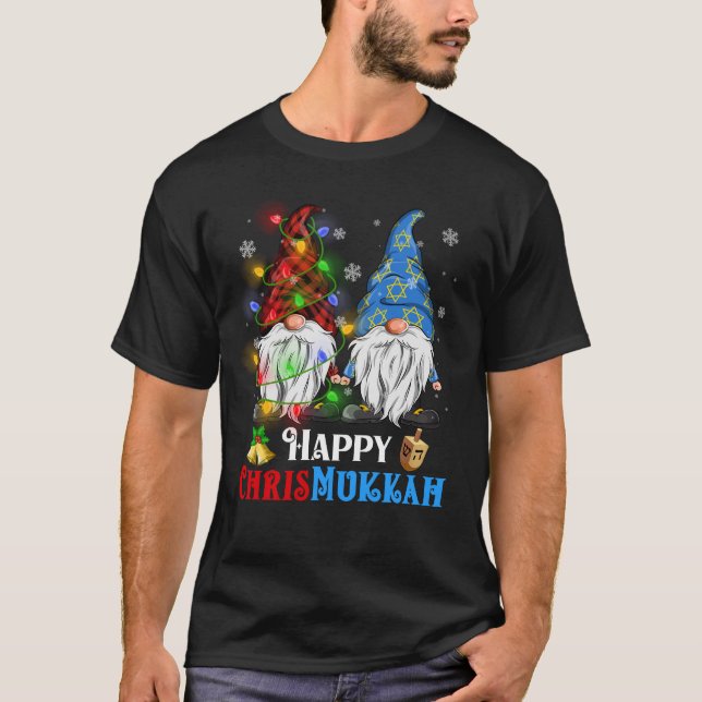 Camiseta Feliz Chrismukkah Gnomes Navidades Hanukkah (Anverso)