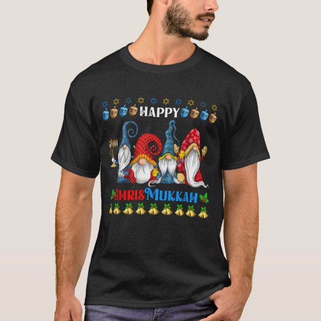 Camiseta Feliz Chrismukkah Gnomes Navidades Hanukkah (Anverso)