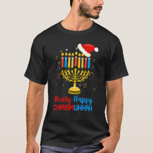 Camiseta Feliz Chrismukkah Santa Menorah Chanukah Jewish Ch
