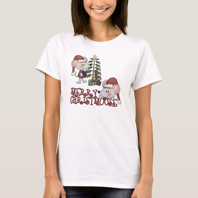 Camiseta Feliz Christmouse con el árbol (Anverso)