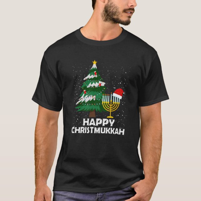 Camiseta Feliz Christmukkah Hanukkah Chanukah (Anverso)
