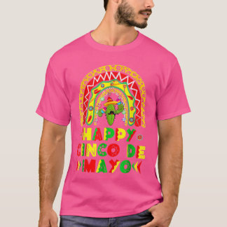 Camiseta Feliz Cinco De Mayo Cactus De Guitarra Arcoiris So