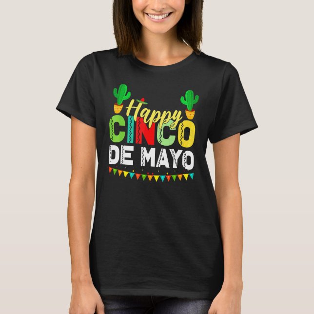 Camiseta Feliz Cinco De Mayo Fiesta Mexicana 5 De Mayo Por  (Anverso)