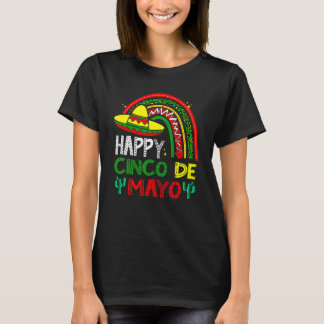 Camiseta Feliz Cinco De Mayo Fiesta Mexicana De Arcoiris Pa