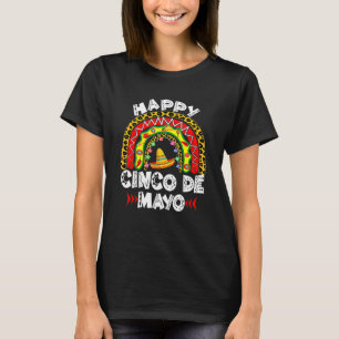 Camiseta Feliz Cinco De Mayo Fiesta Mexicana De Arcoiris Pa