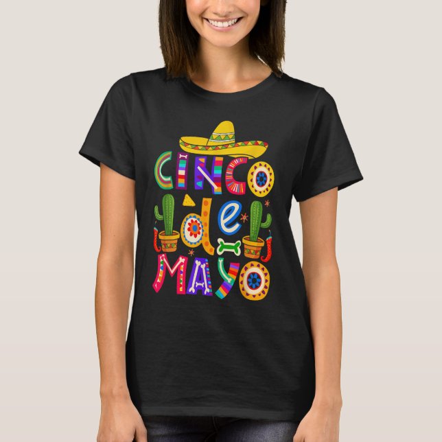 Camiseta Feliz Cinco De Mayo Fiesta Squad 5 De Mayo Mexican (Anverso)