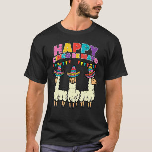 Camiseta Feliz Cinco De Mayo Llamas Fiesta Mexicana De Cump