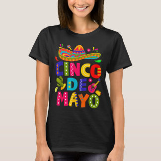 Camiseta Feliz cinco de mayo mexicano sombrero margarita