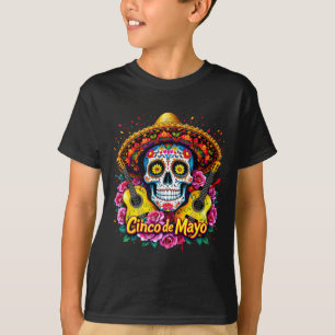 Camiseta Feliz cinco de mayo sombrero mexicano guitarra de
