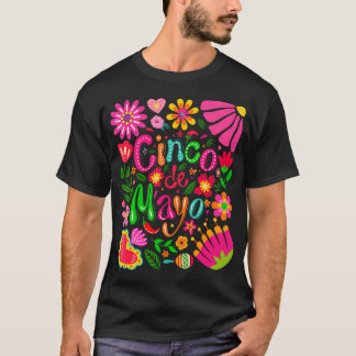 Camiseta Feliz Cinco De Mayo Sombrero Mexicano Margarita