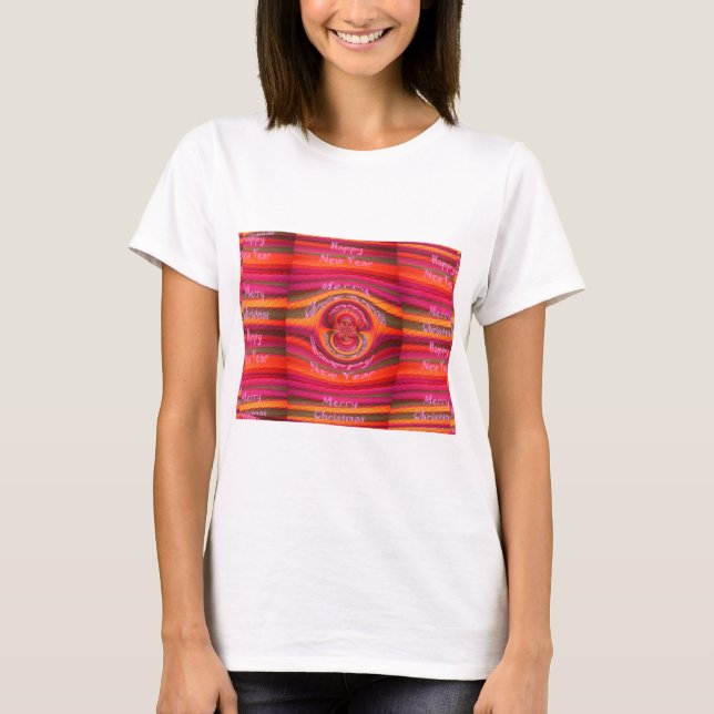 Camiseta Feliz Colores Feliz Navidad Feliz Año Nuevo Diseño (Anverso)