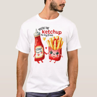 Camiseta Feliz combinación de kétchup y papas fritas
