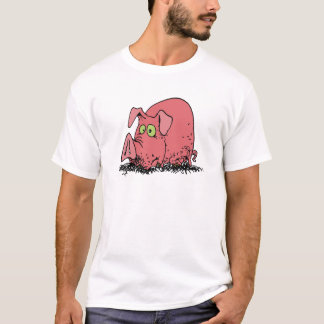 Camiseta Feliz como cerdo en barro