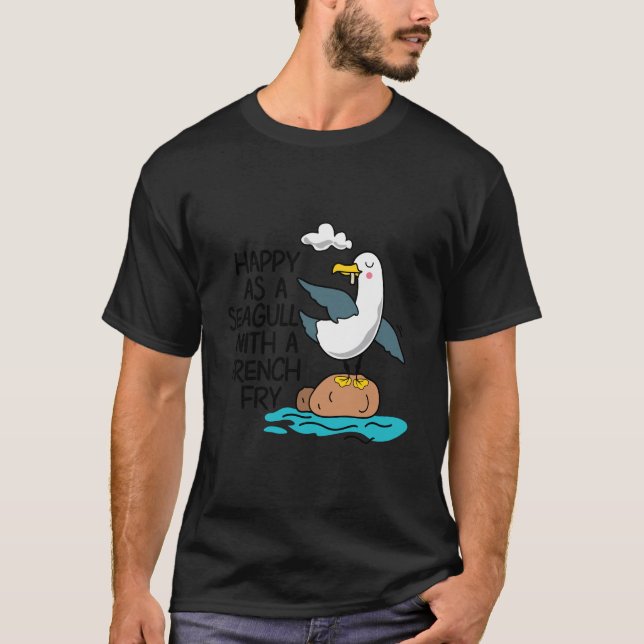 Camiseta Feliz como la gaviota con las divertidas y diverti (Anverso)