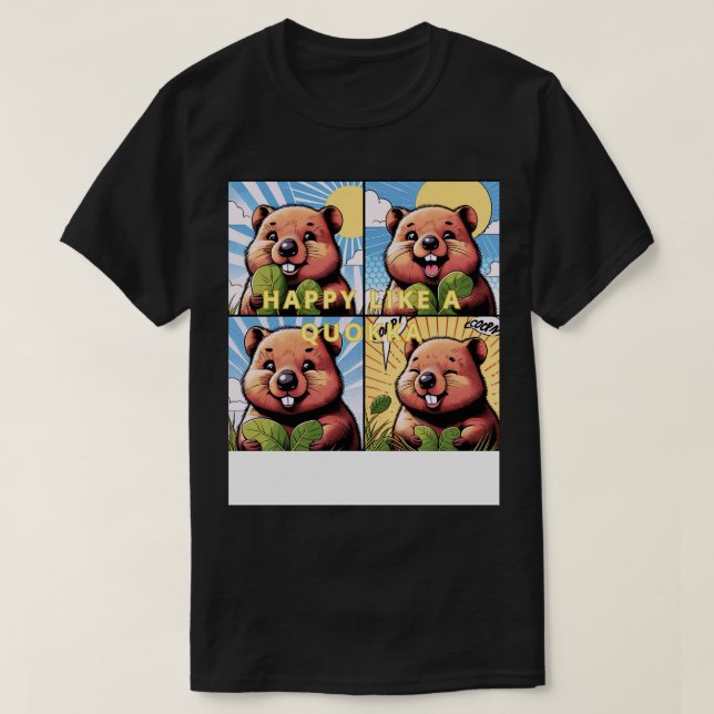 Camiseta Feliz como un Quokka (Diseño del anverso)