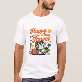 Camiseta Feliz Como un Verdadero Aventurero Viajero
