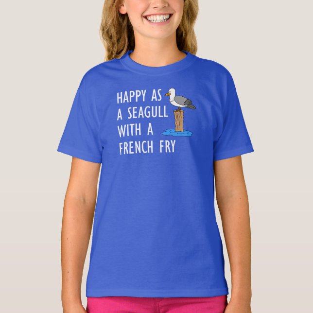 Camiseta Feliz Como Una Gaviota Con Un Frío Francés (Anverso)