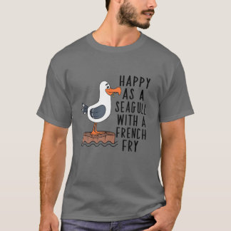 Camiseta Feliz Como Una Gaviota Con Un Tapón Francés