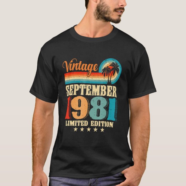 Camiseta Feliz con la familia Septiembre 1981 41º cumpleaño (Anverso)