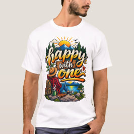 Camiseta Feliz con uno – Diseño de aventuras en la naturale