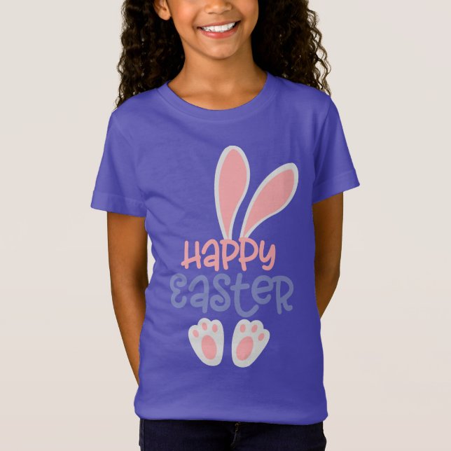Camiseta feliz conejito de Pascua huevo diseño religioso ni (Anverso)